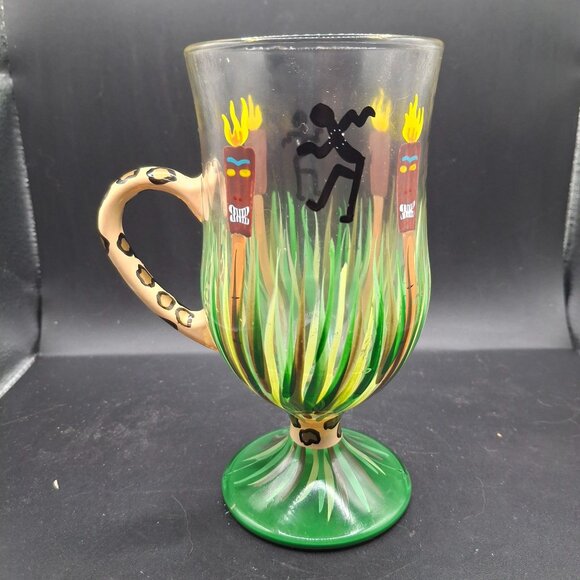 Lolita Tiki Torch Recipe Hand Painted Glass Mug - Picture 1 of 5